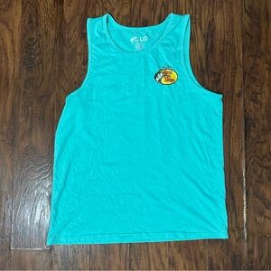 Bass Pro Shops Tank Top Mens L Turquoise Johnny Morris Big Logo Fishing Shirt